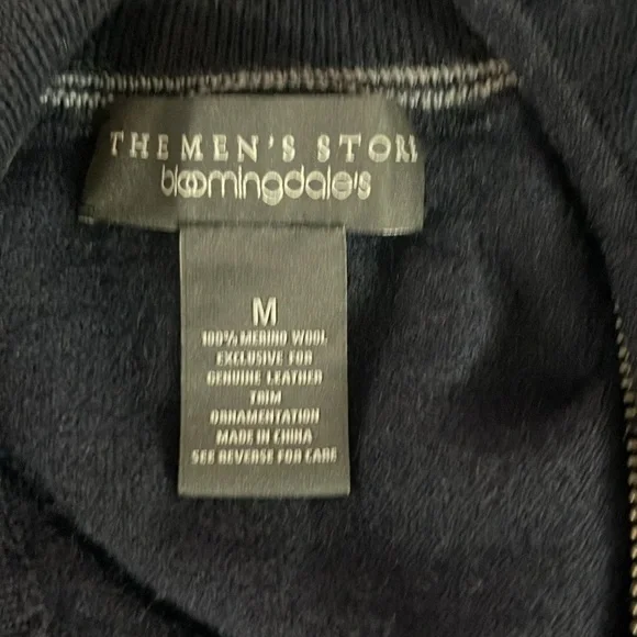 The Men Store Bloomingdale’s Quarter Zip Merino Navy Sweater M